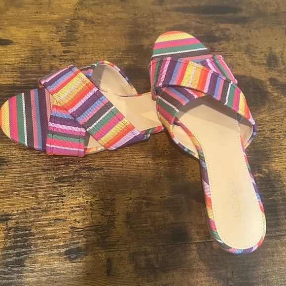 J. Crew Cora Multicolored Criss Cross Slide Sandal - Picture 6 of 10